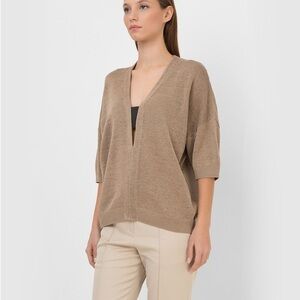 Brunello Cucinelli Women's V-Neck Tan Sweater